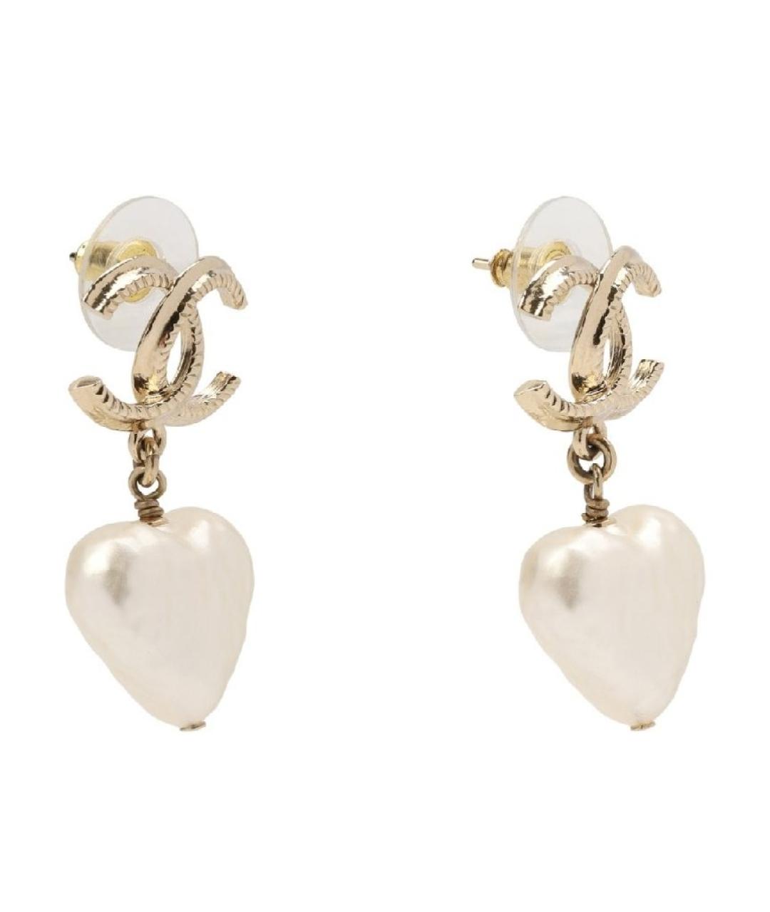 CHANEL Золотые металлические серьги, фото 2
