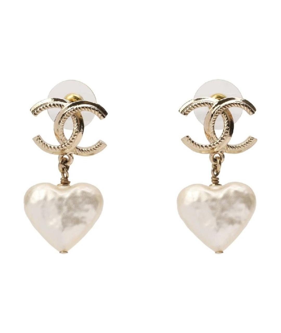 CHANEL Золотые металлические серьги, фото 1