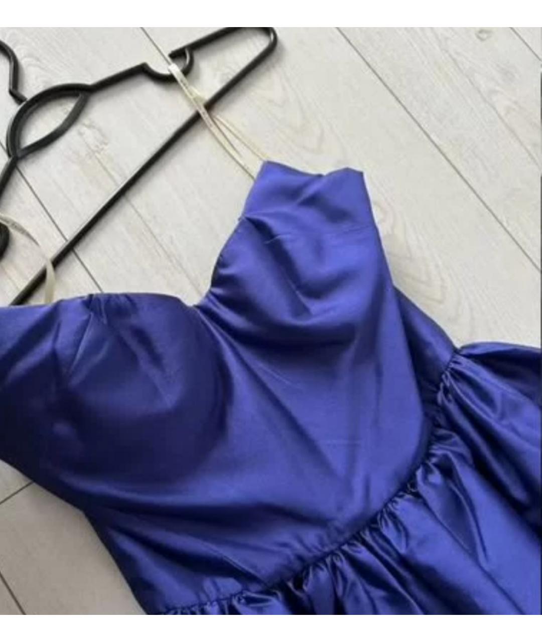 MARIA LUCIA HOHAN Синее шелковое вечернее платье, фото 2