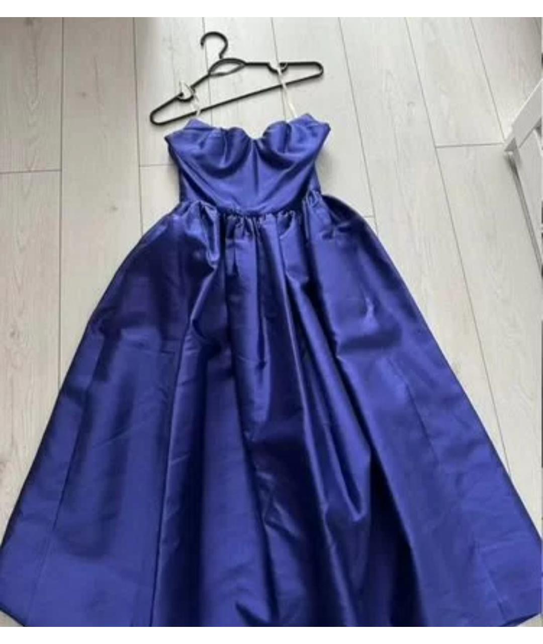 MARIA LUCIA HOHAN Синее шелковое вечернее платье, фото 5