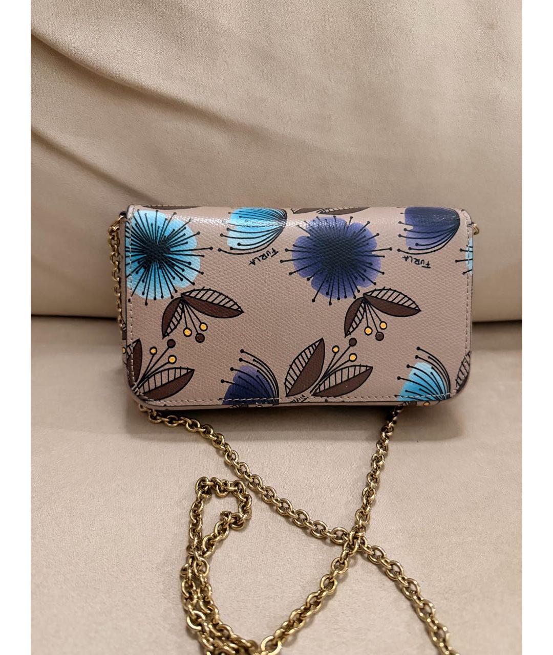 FURLA Бежевая кожаная сумка через плечо, фото 3