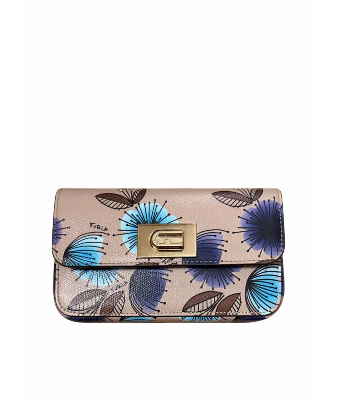 FURLA Бежевая кожаная сумка через плечо, фото 1