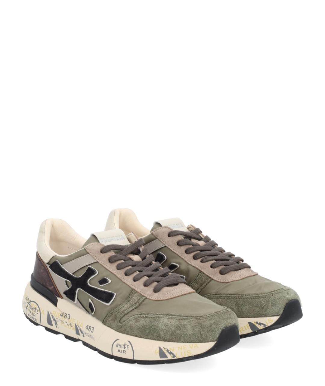 PREMIATA Серые текстильные низкие кроссовки / кеды, фото 2