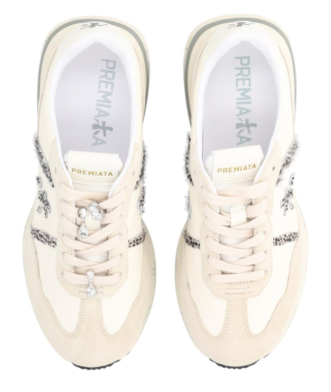 PREMIATA Бежевые текстильные кроссовки, фото 5