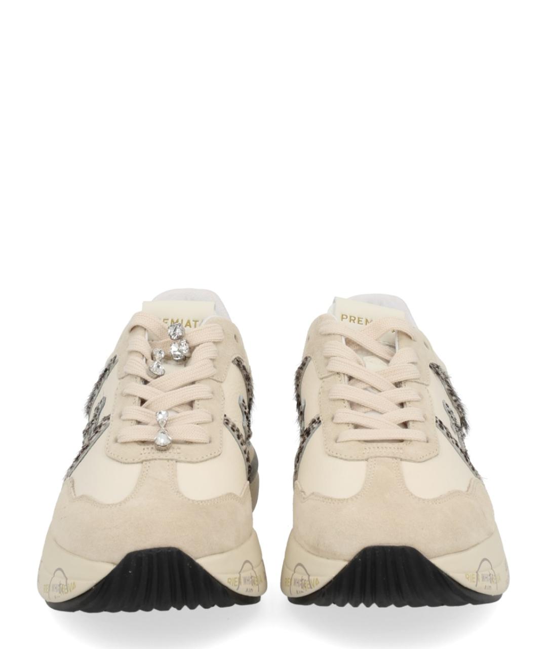 PREMIATA Бежевые текстильные кроссовки, фото 3