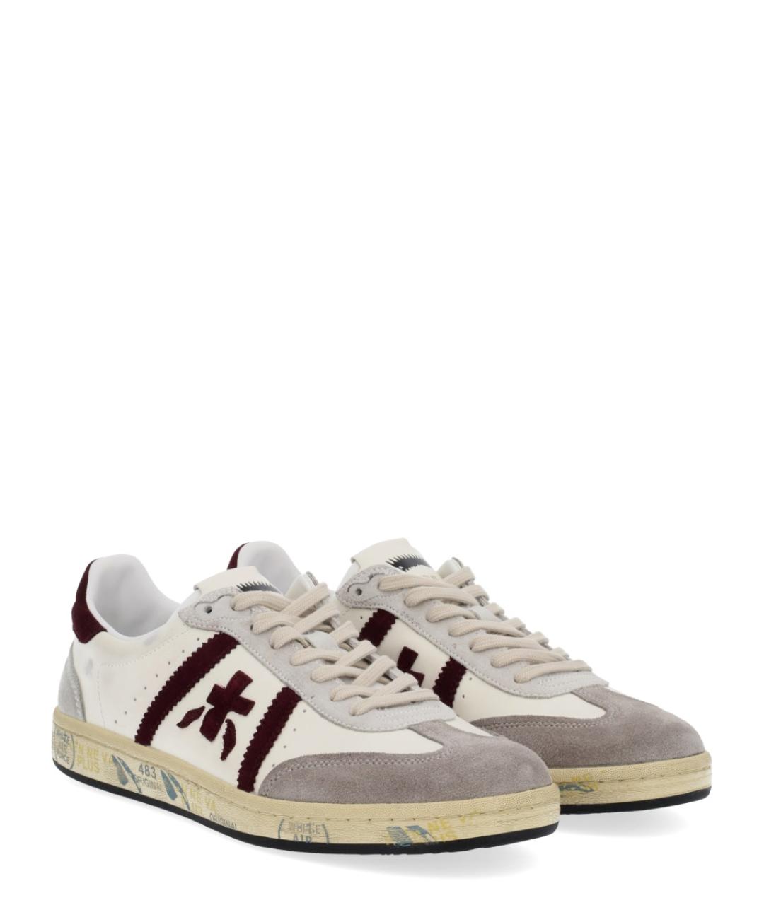 PREMIATA Белые кожаные низкие кроссовки / кеды, фото 2