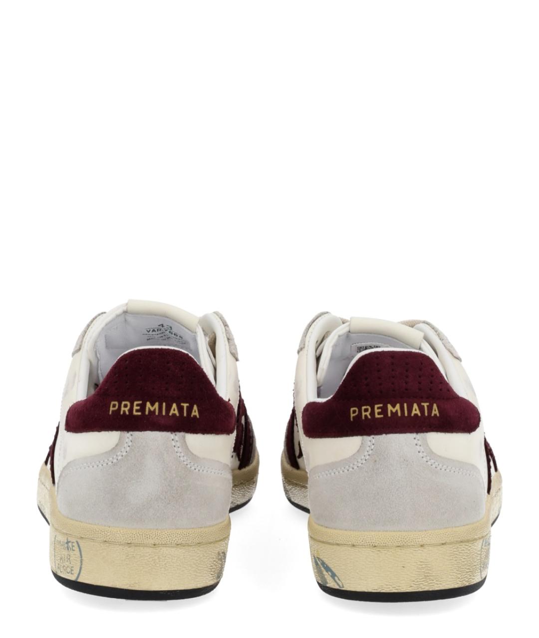 PREMIATA Белые кожаные низкие кроссовки / кеды, фото 4