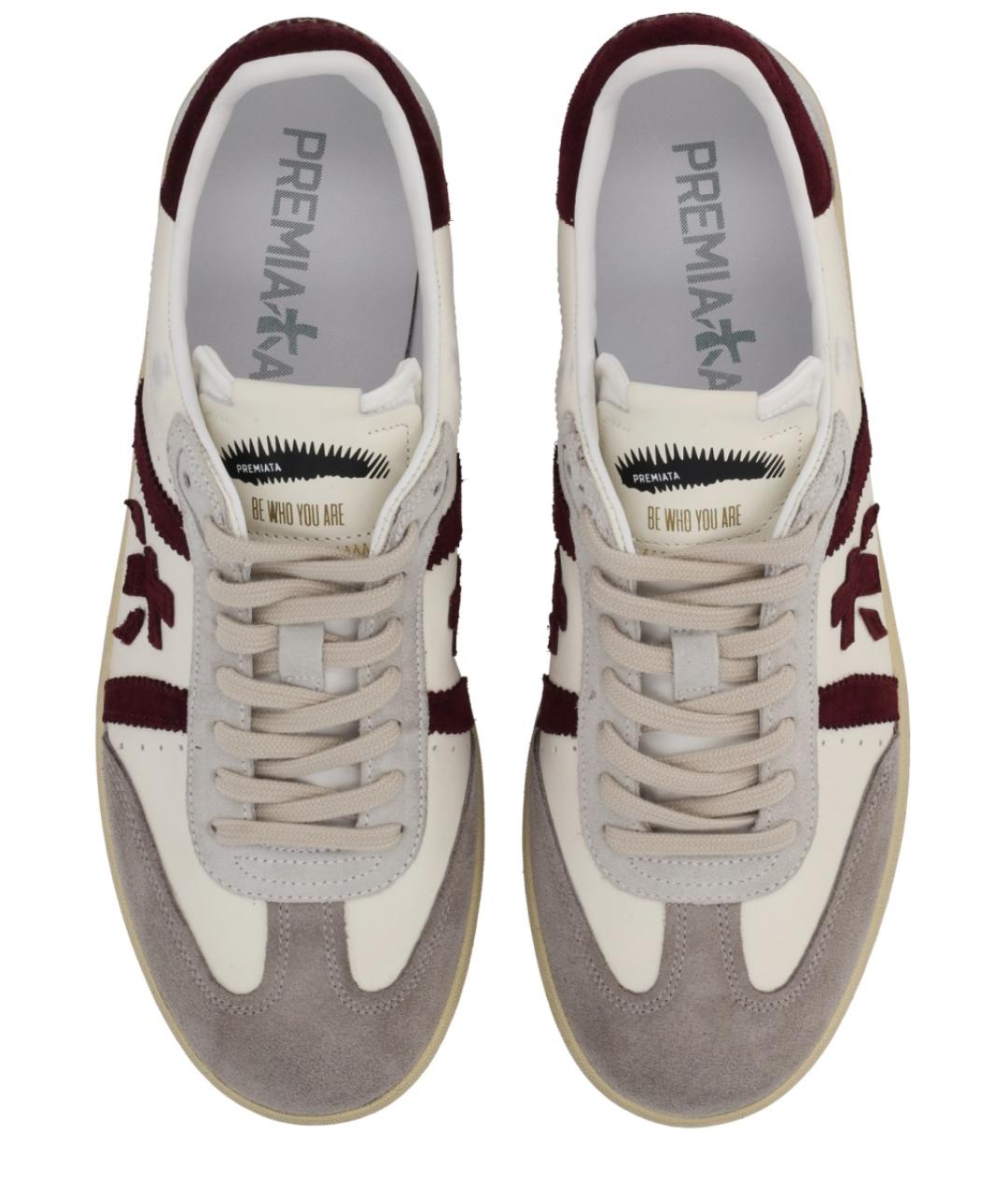 PREMIATA Белые кожаные низкие кроссовки / кеды, фото 5