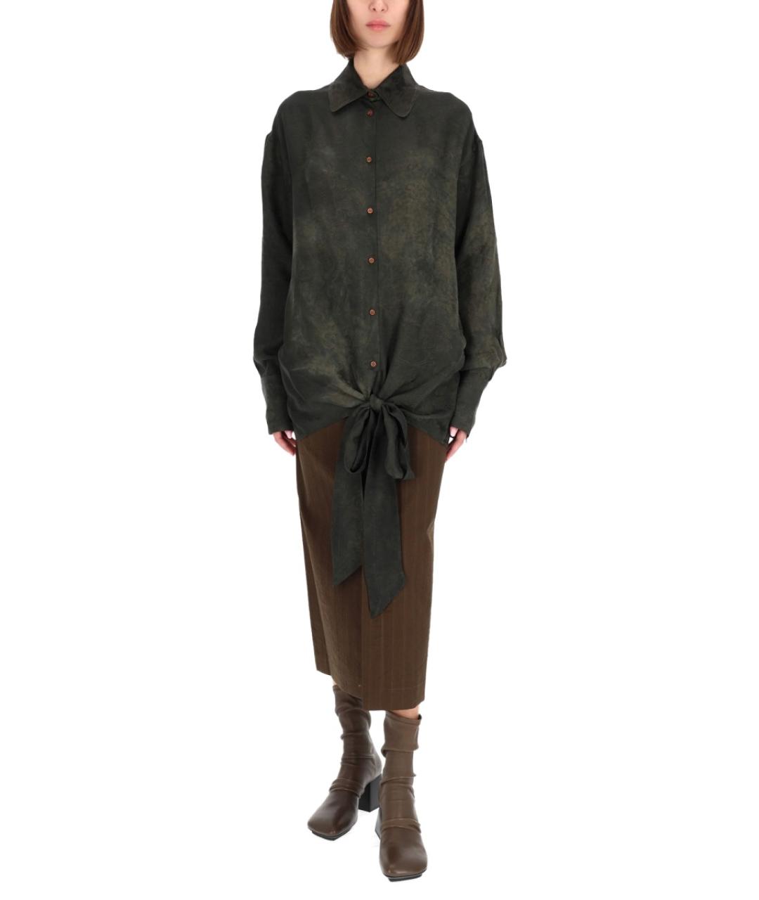 UMA WANG Зеленая вискозная блузы, фото 3