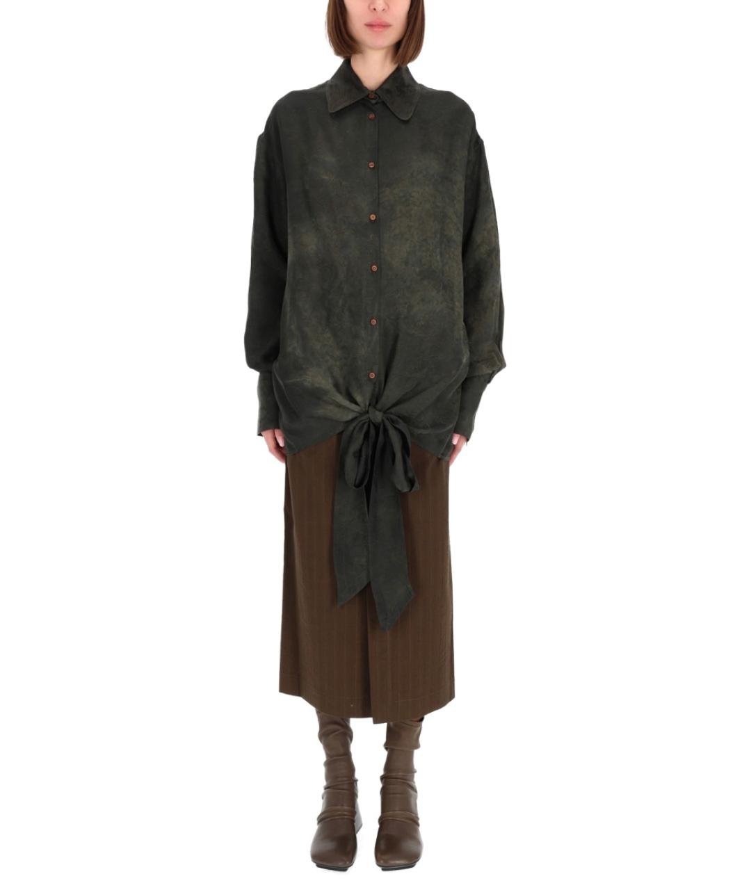 UMA WANG Зеленая вискозная блузы, фото 2