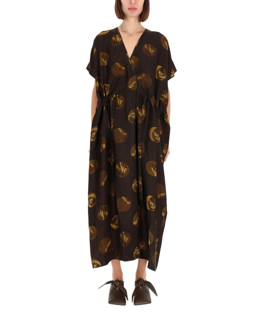 UMA WANG Коричневое вискозное повседневное платье, фото 4