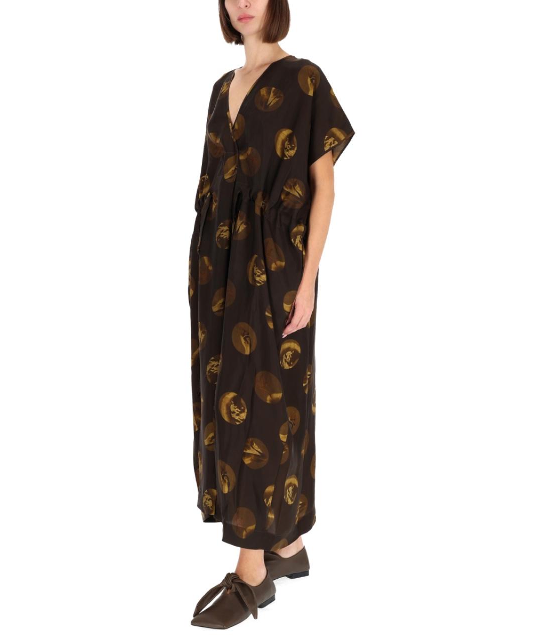 UMA WANG Коричневое вискозное повседневное платье, фото 2