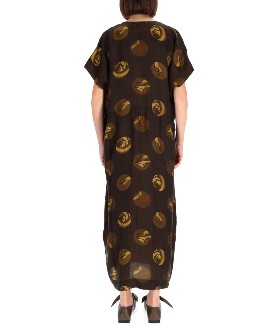 UMA WANG Коричневое вискозное повседневное платье, фото 3