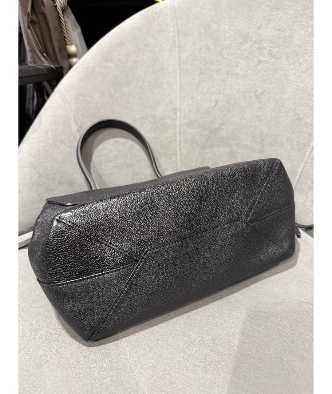 LOUIS VUITTON Черная кожаная сумка с короткими ручками, фото 4