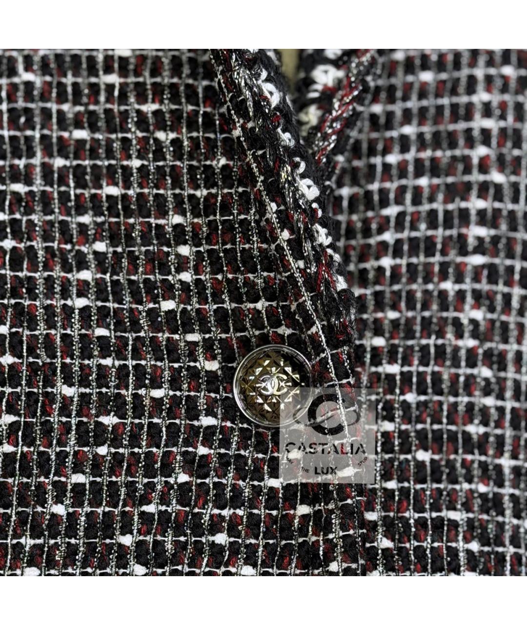 CHANEL Черный твидовый жакет/пиджак, фото 8