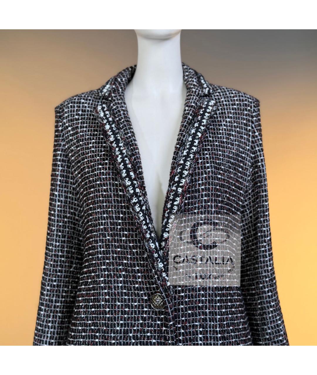 CHANEL Черный твидовый жакет/пиджак, фото 6
