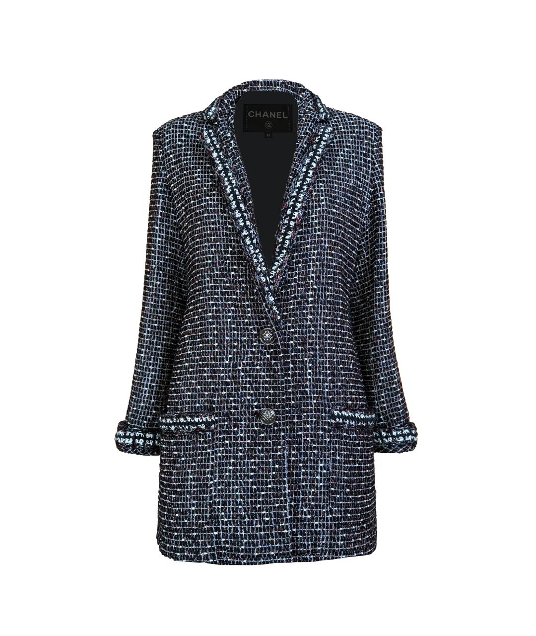 CHANEL Черный твидовый жакет/пиджак, фото 1