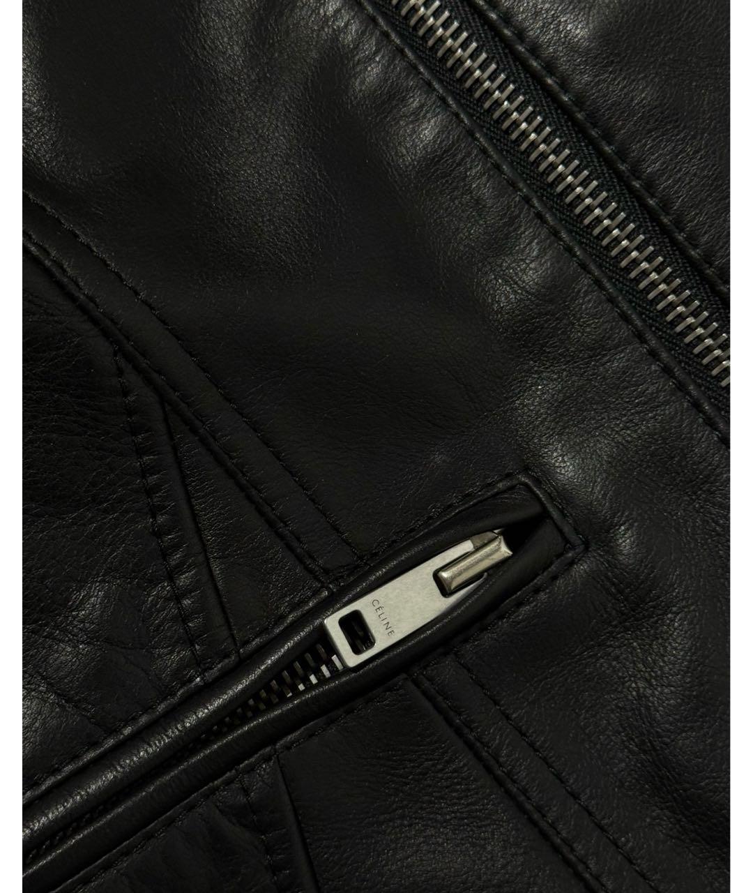 CELINE Черная кожаная куртка, фото 4
