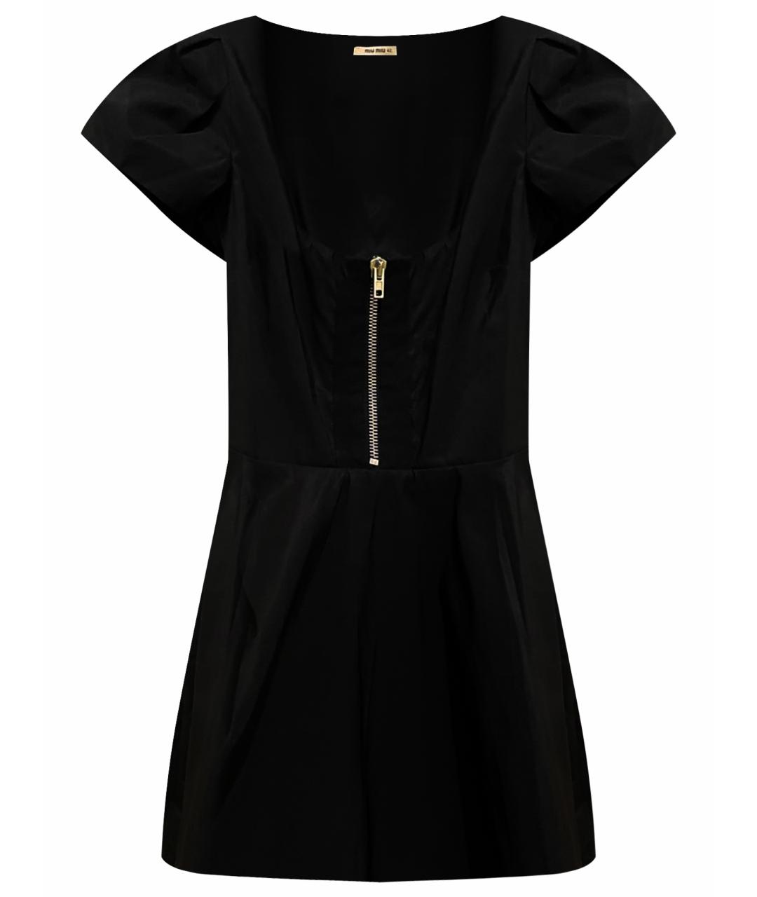 MIU MIU Черное полиэстеровое коктейльное платье, фото 1