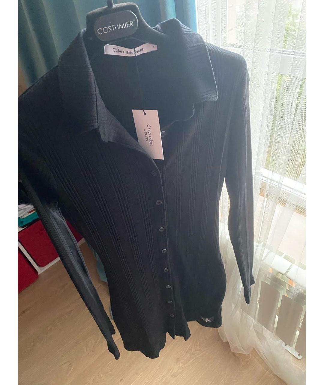 CALVIN KLEIN Черное хлопковое повседневное платье, фото 2