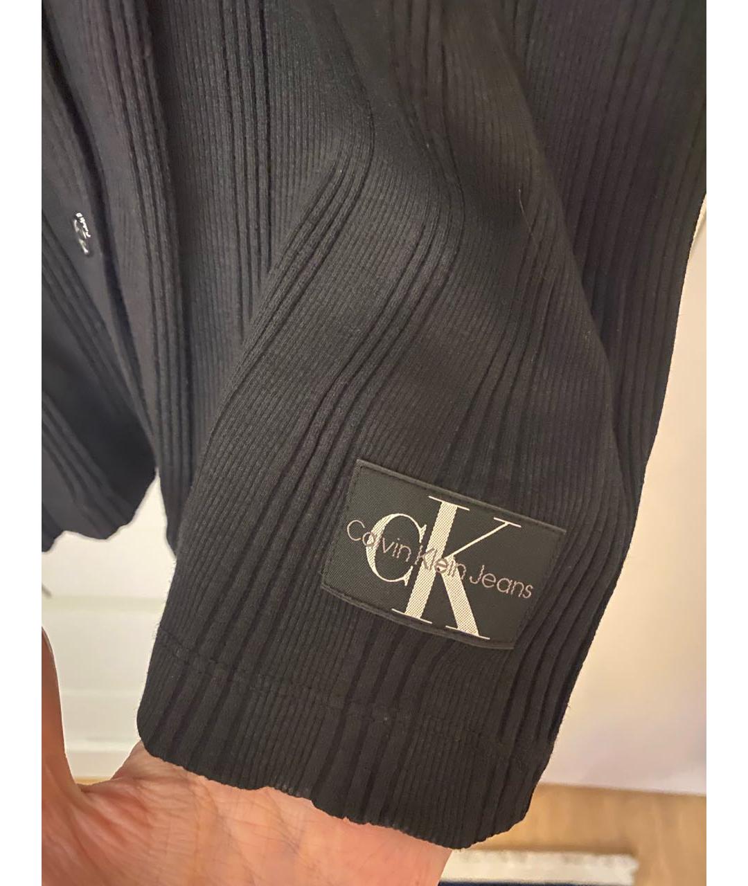 CALVIN KLEIN Черное хлопковое повседневное платье, фото 4