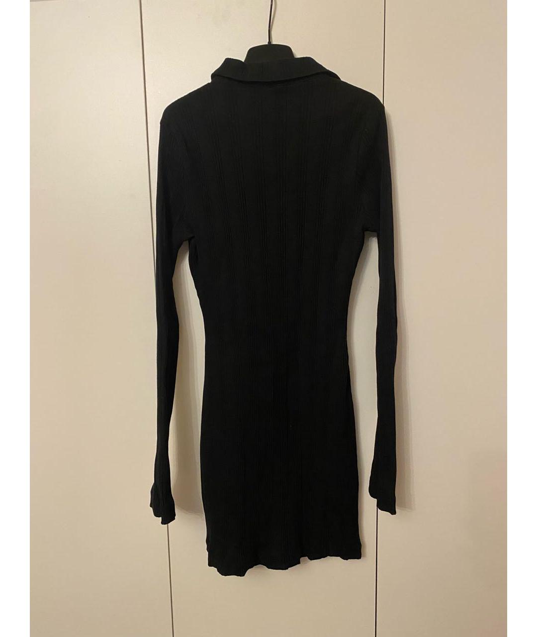 CALVIN KLEIN Черное хлопковое повседневное платье, фото 3