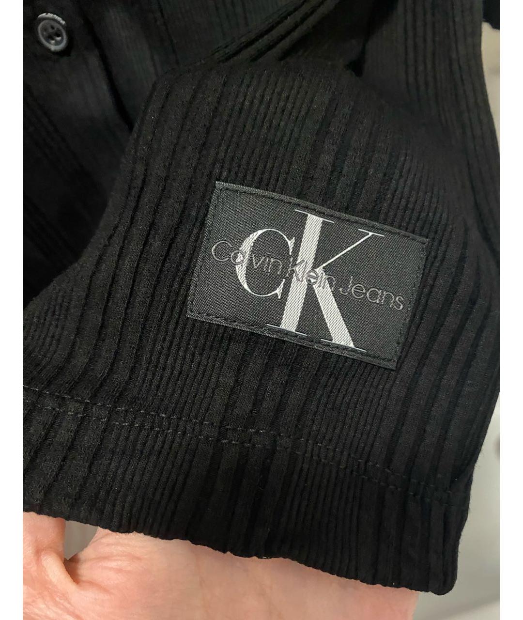 CALVIN KLEIN Черное хлопковое повседневное платье, фото 4