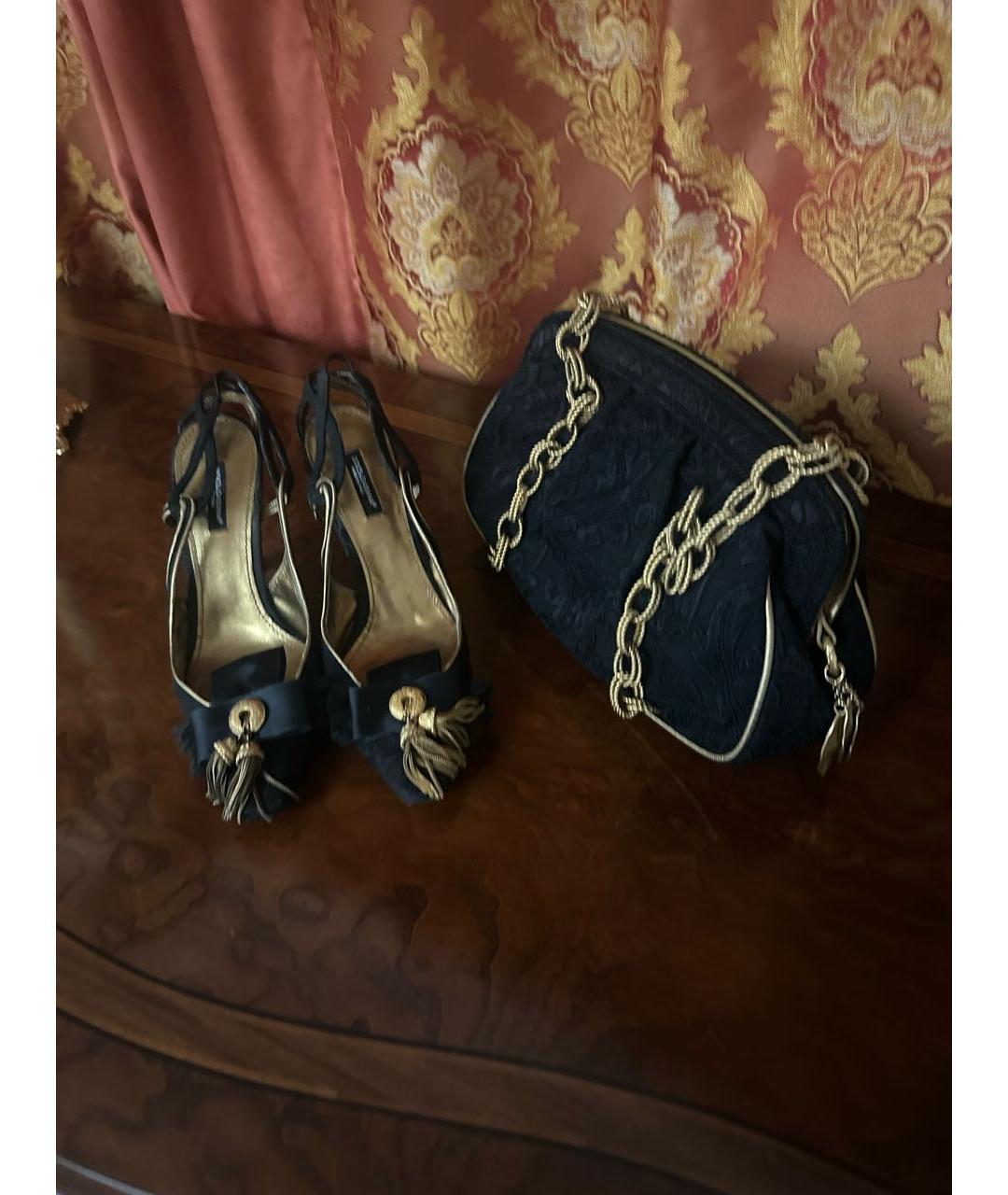 DOLCE&GABBANA Черные текстильные туфли, фото 5