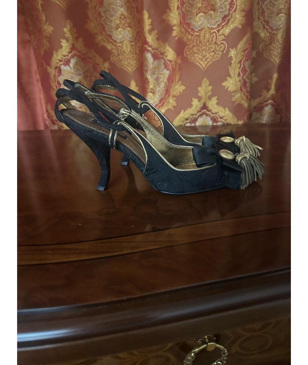 DOLCE&GABBANA Черные текстильные туфли, фото 6