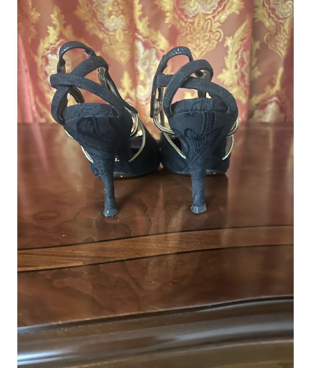 DOLCE&GABBANA Черные текстильные туфли, фото 4