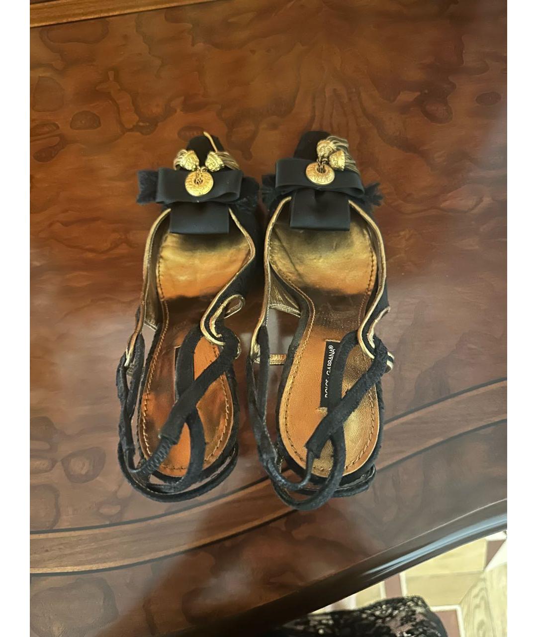 DOLCE&GABBANA Черные текстильные туфли, фото 3