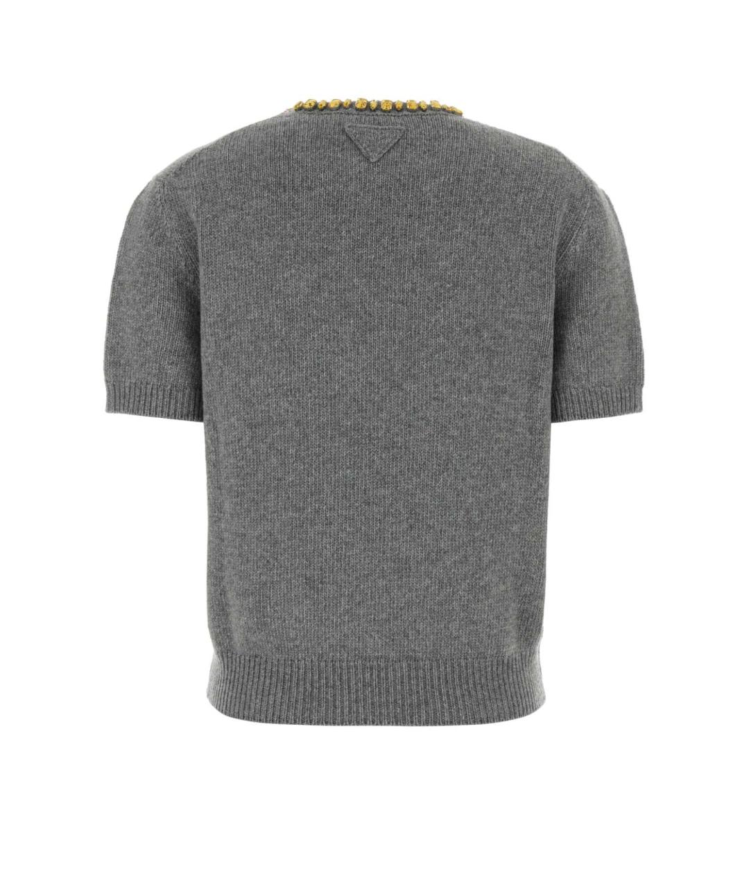 PRADA Серый шерстяной джемпер / свитер, фото 2