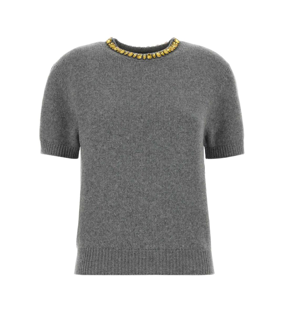 PRADA Серый шерстяной джемпер / свитер, фото 1