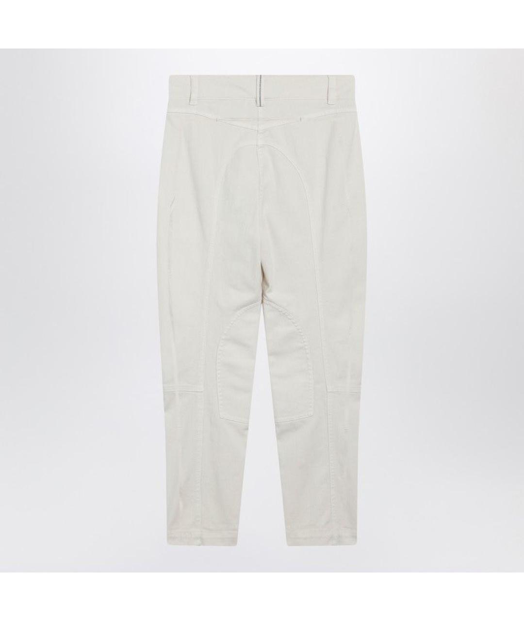 BRUNELLO CUCINELLI Белые хлопковые прямые брюки, фото 2