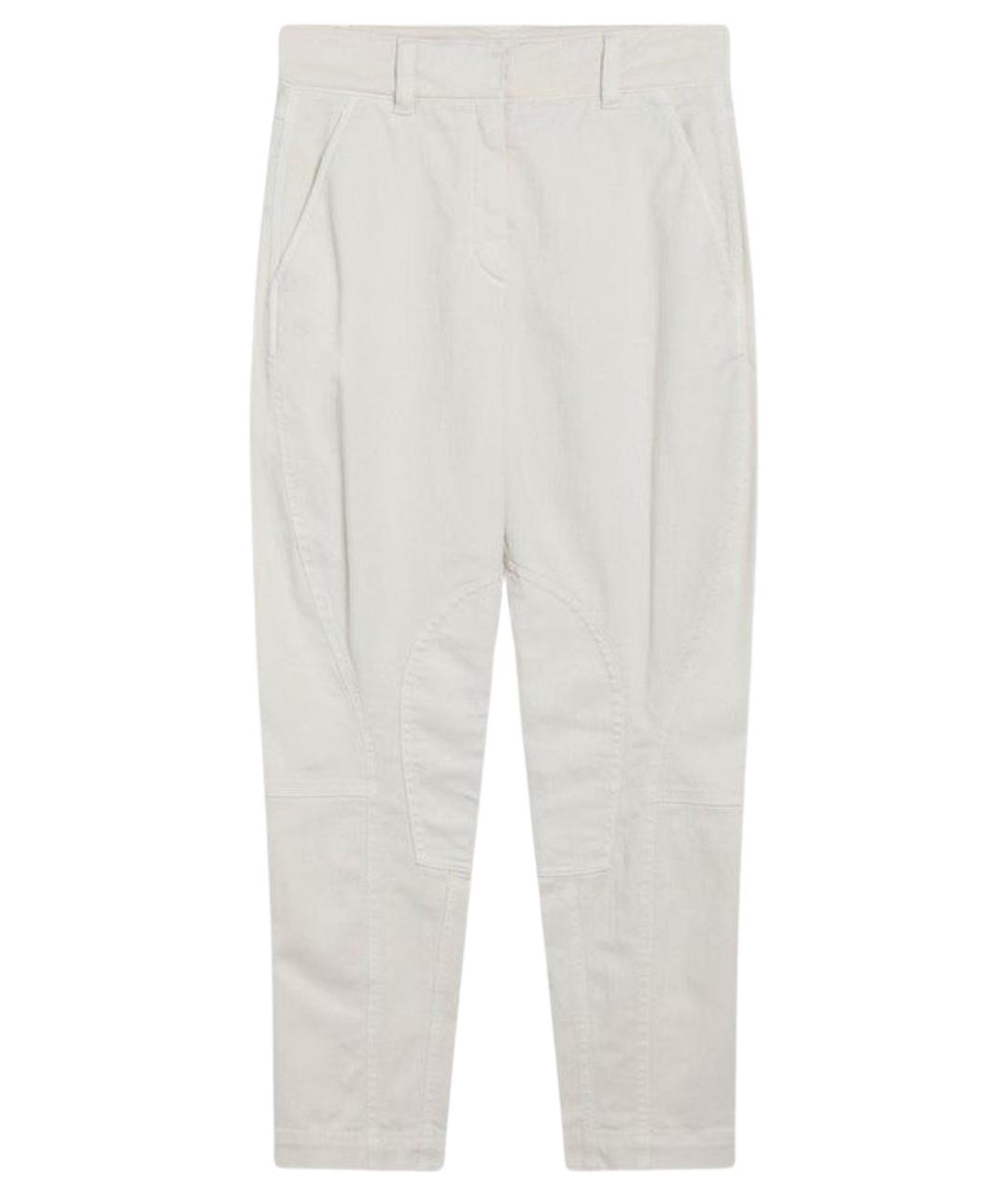BRUNELLO CUCINELLI Белые хлопковые прямые брюки, фото 1