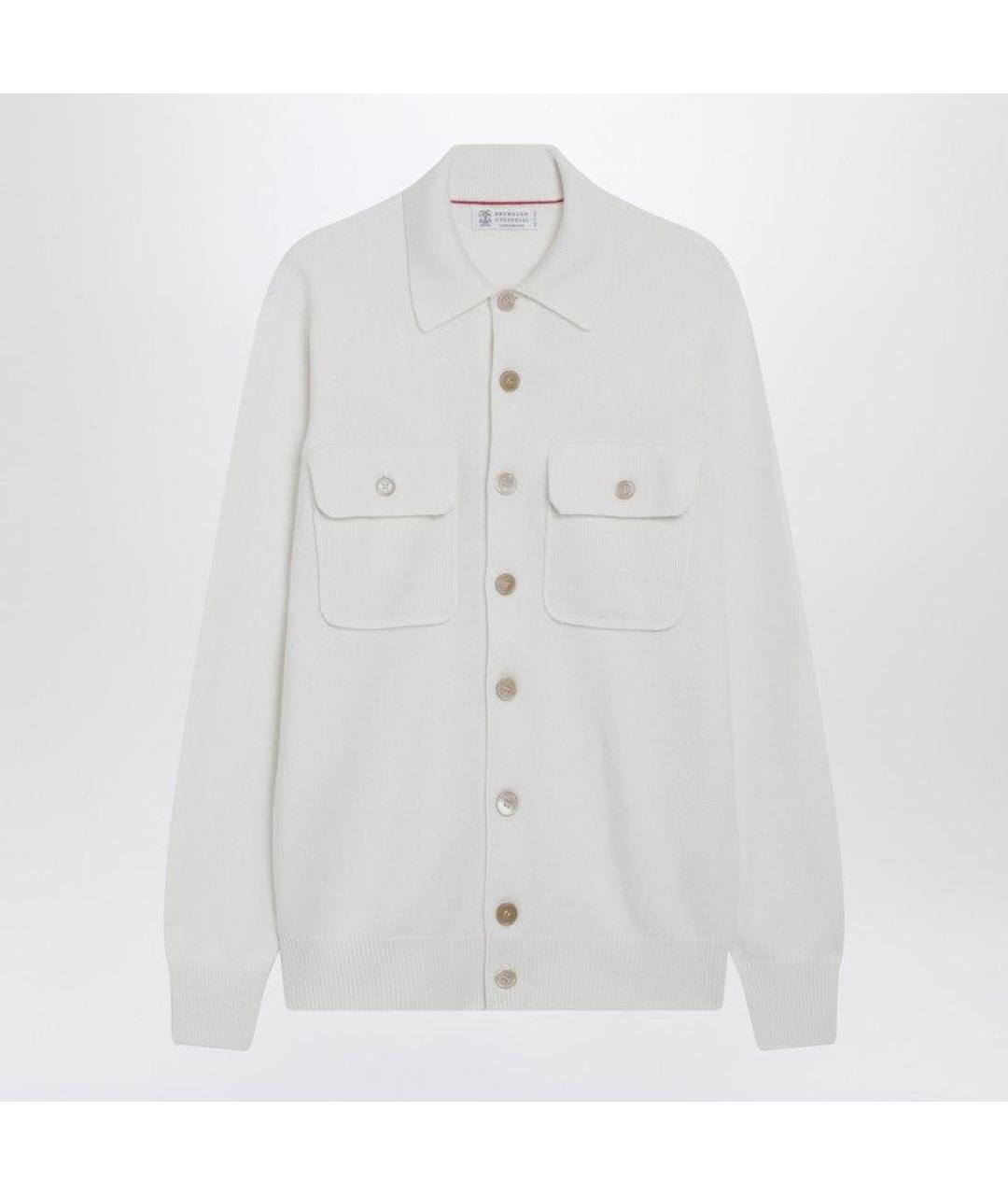 BRUNELLO CUCINELLI Белый кашемировый кардиган, фото 3