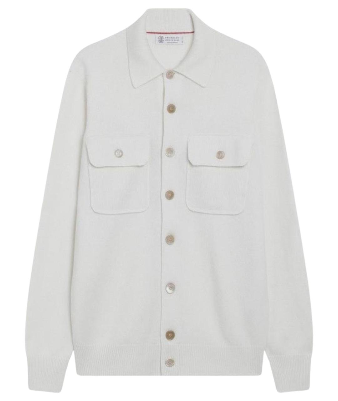 BRUNELLO CUCINELLI Белый кашемировый кардиган, фото 1