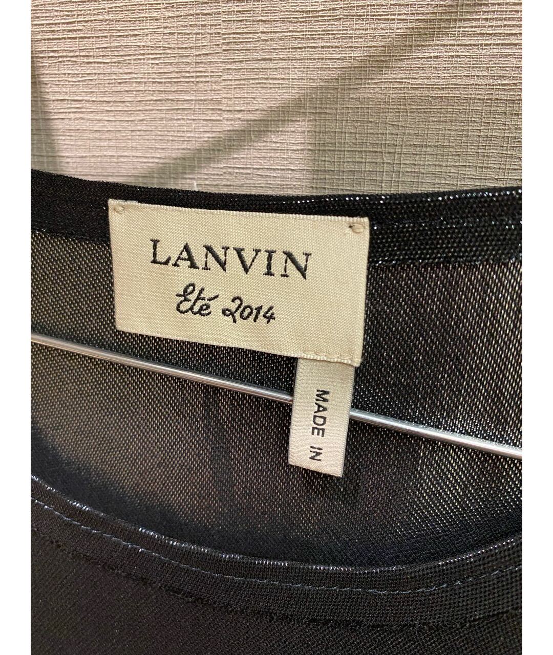 LANVIN Черная шелковая майка, фото 5