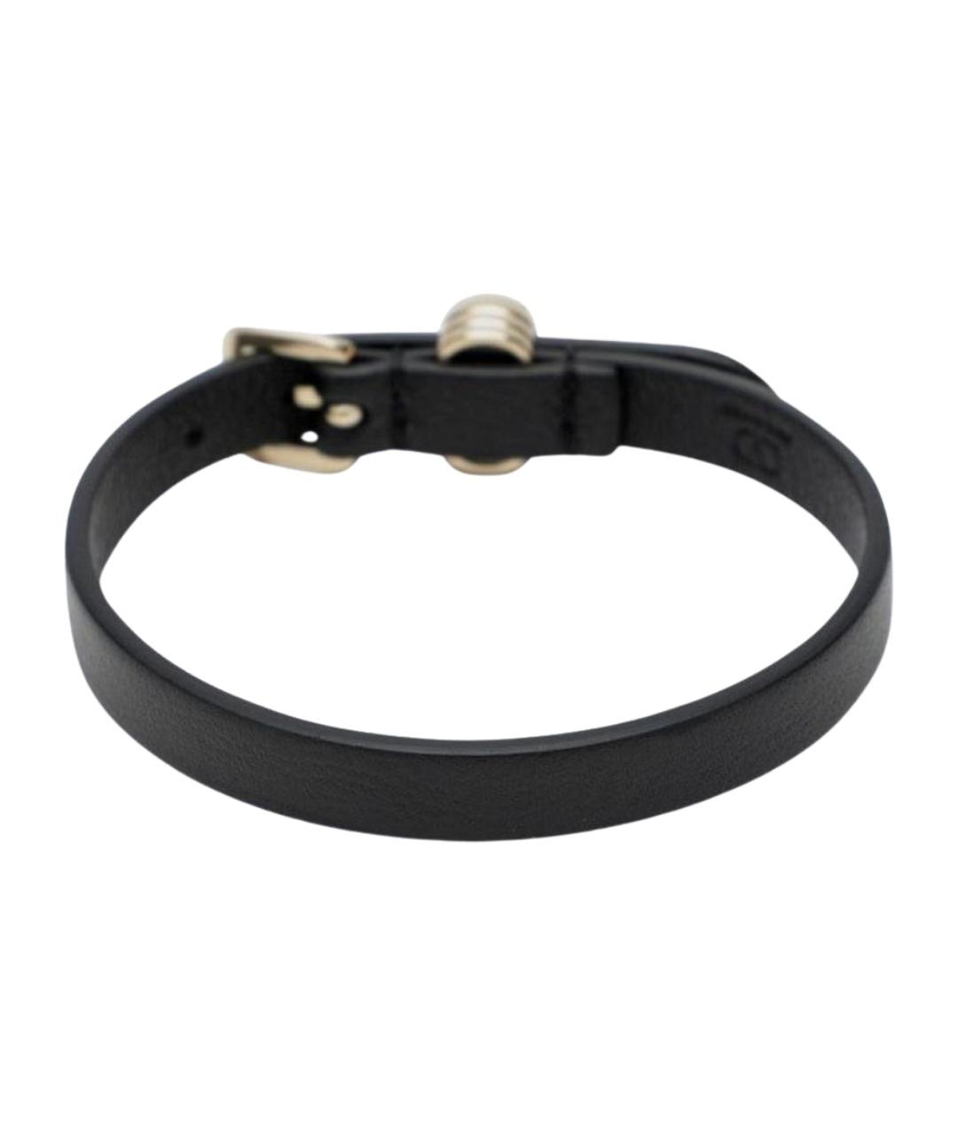 VALENTINO Черный кожаный браслет, фото 2