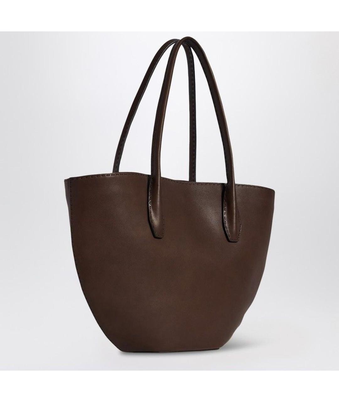 THE ROW Коричневая кожаная сумка тоут, фото 2