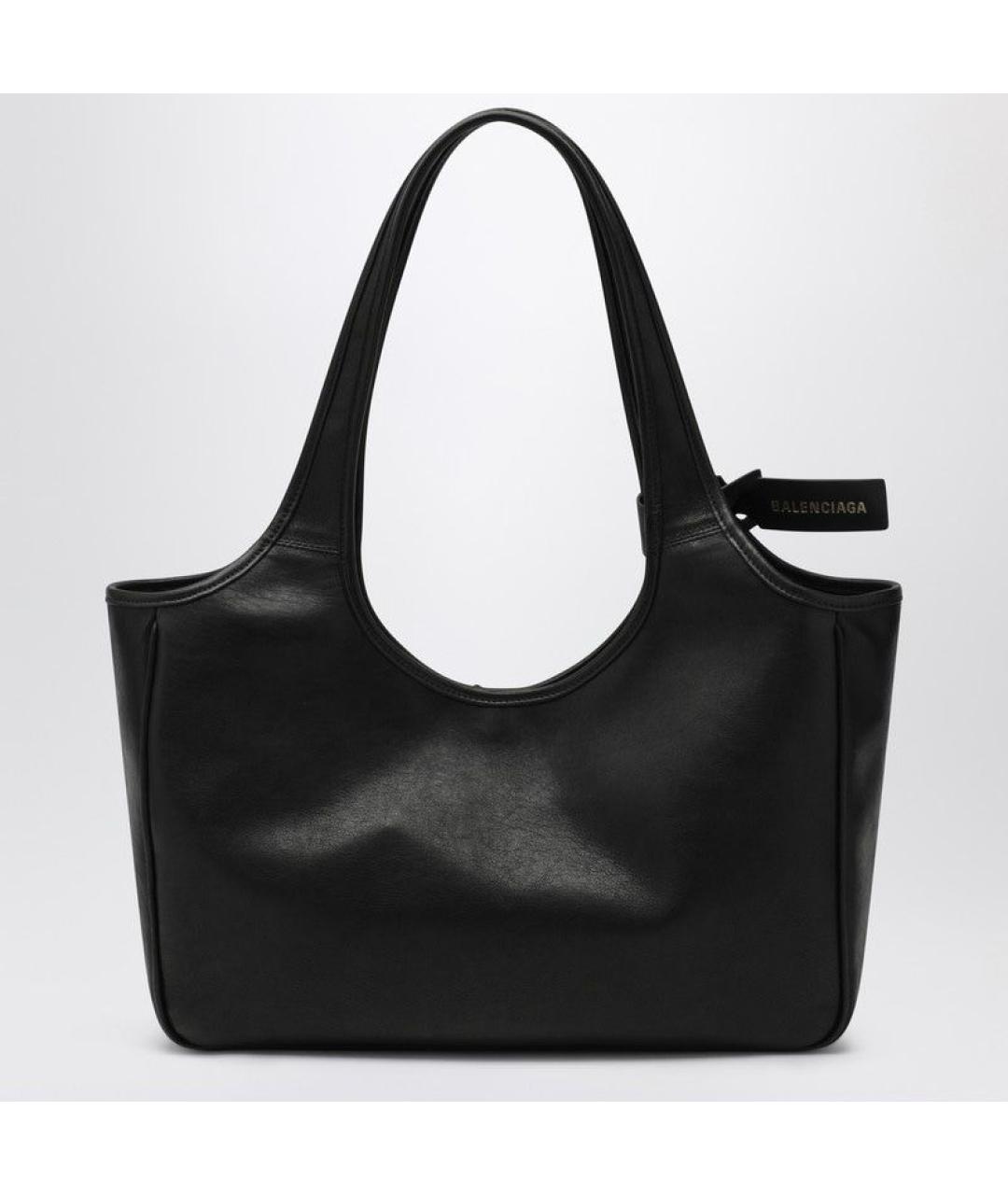 BALENCIAGA Черная кожаная сумка тоут, фото 2