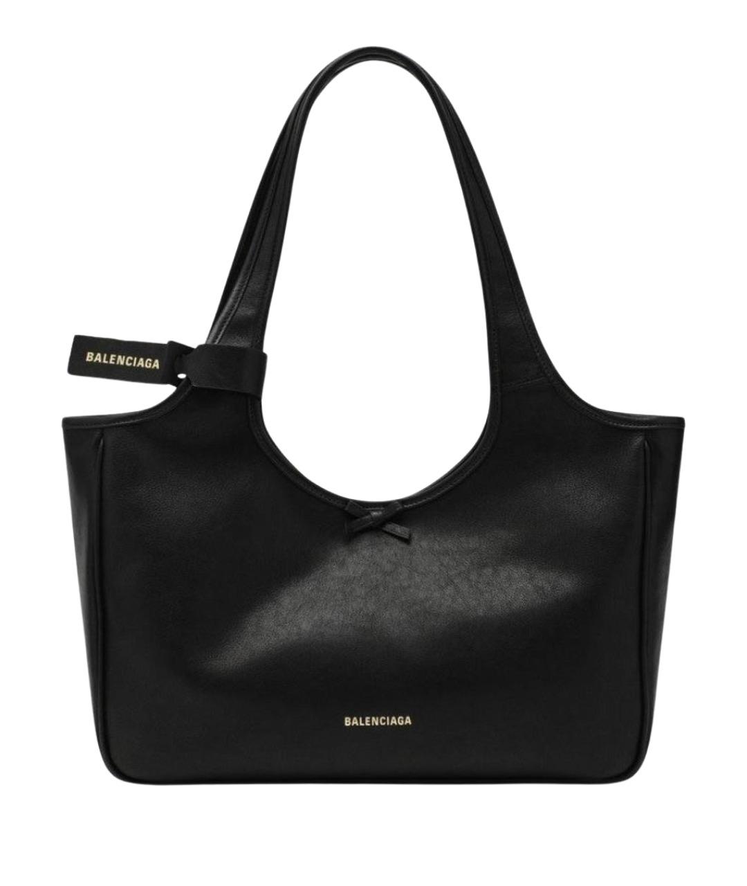 BALENCIAGA Черная кожаная сумка тоут, фото 1