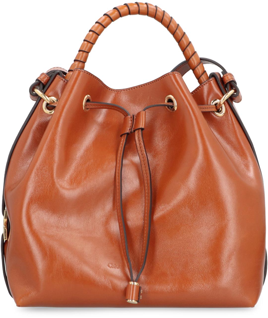 CHLOE Коричневая кожаная сумка через плечо, фото 2