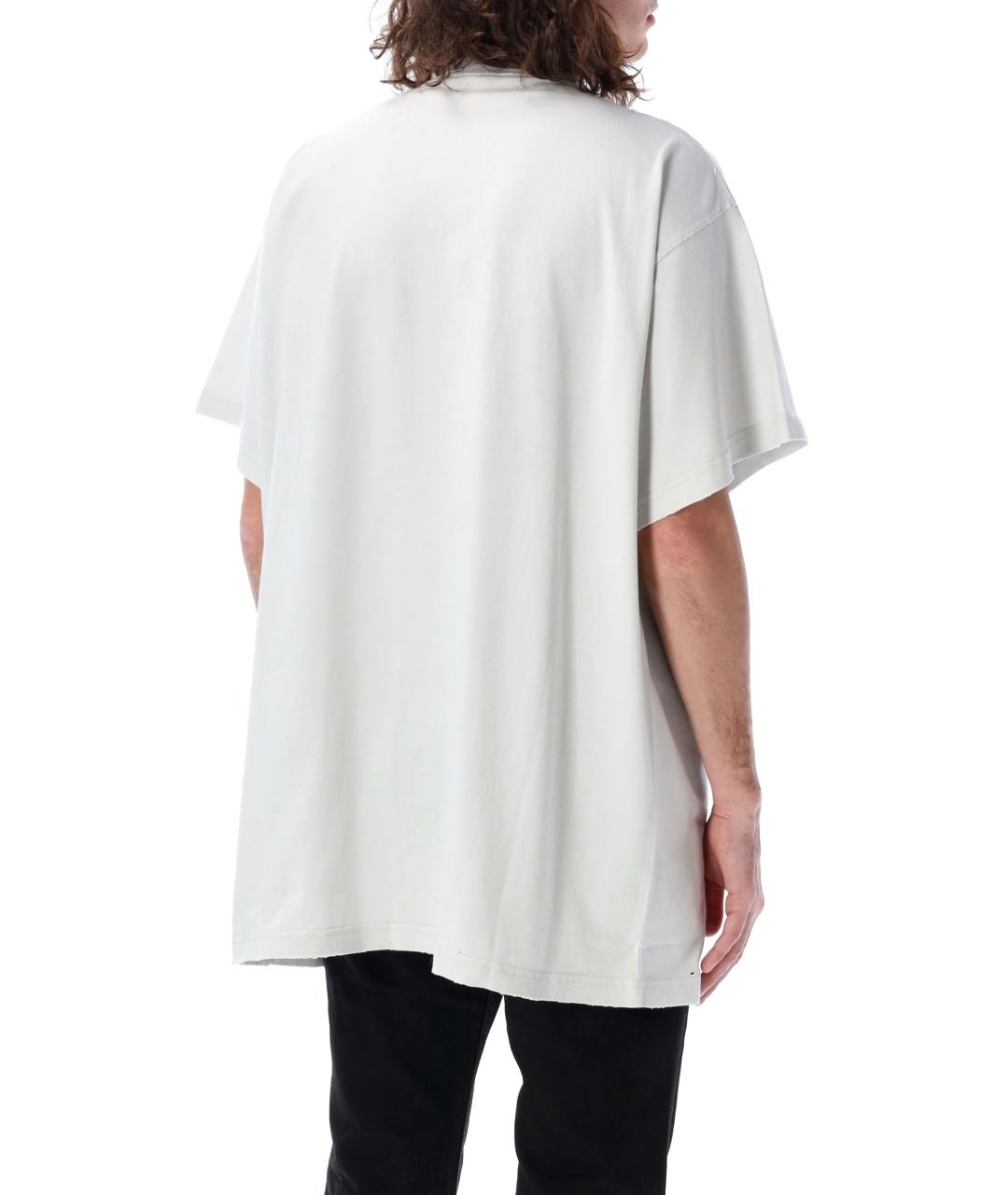 BALENCIAGA Белая хлопковая футболка, фото 2