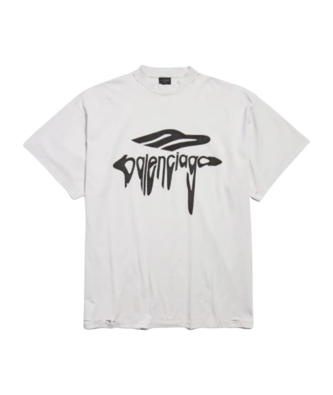 BALENCIAGA Белая хлопковая футболка, фото 1