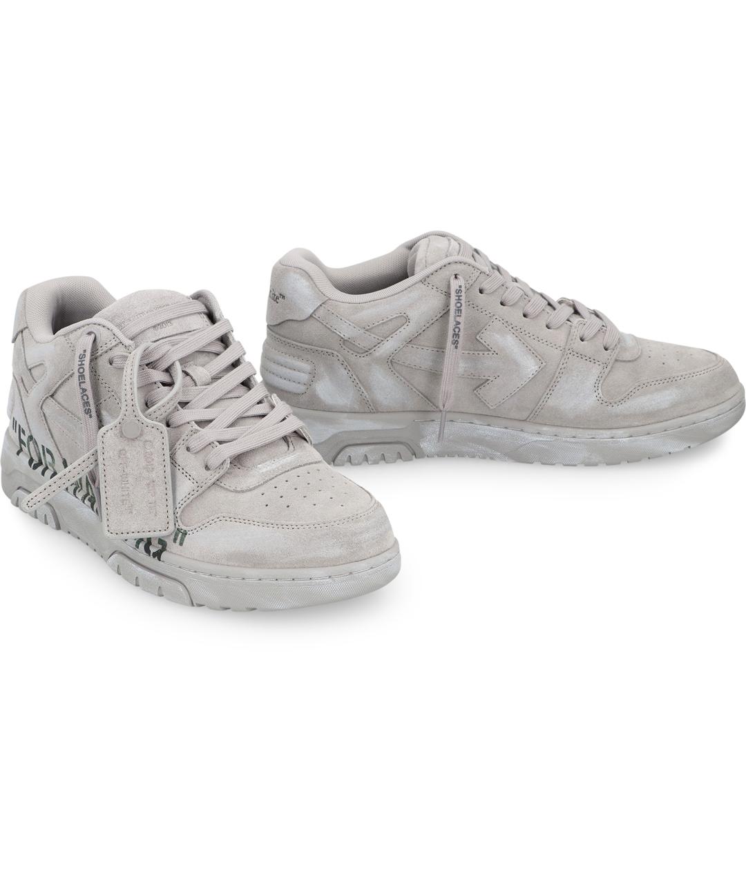 OFF-WHITE Серые синтетические низкие кроссовки / кеды, фото 3