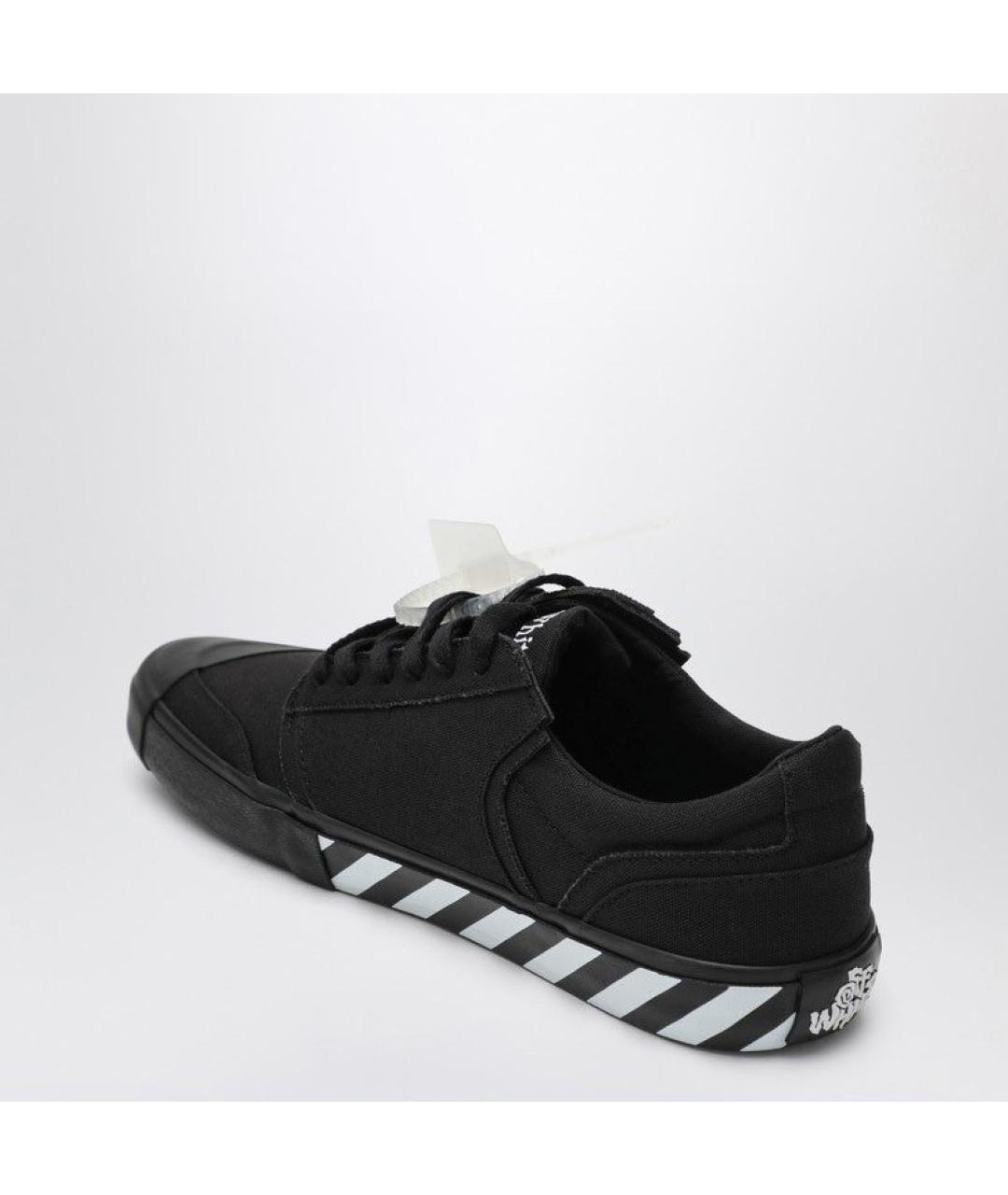 OFF-WHITE Черные текстильные низкие кроссовки / кеды, фото 3