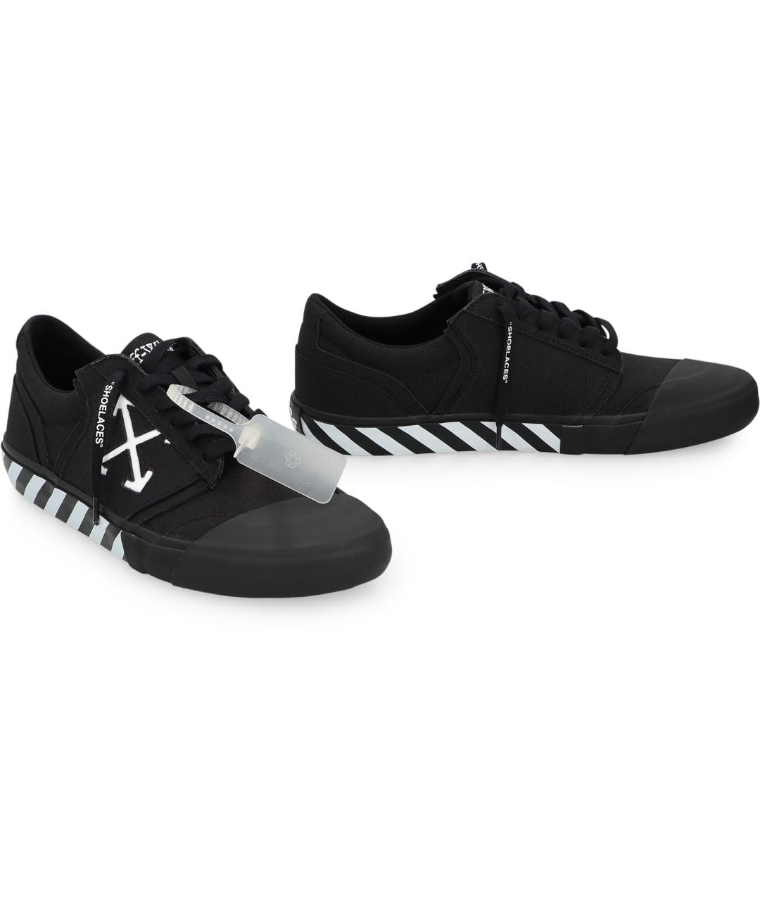 OFF-WHITE Черные текстильные низкие кроссовки / кеды, фото 4