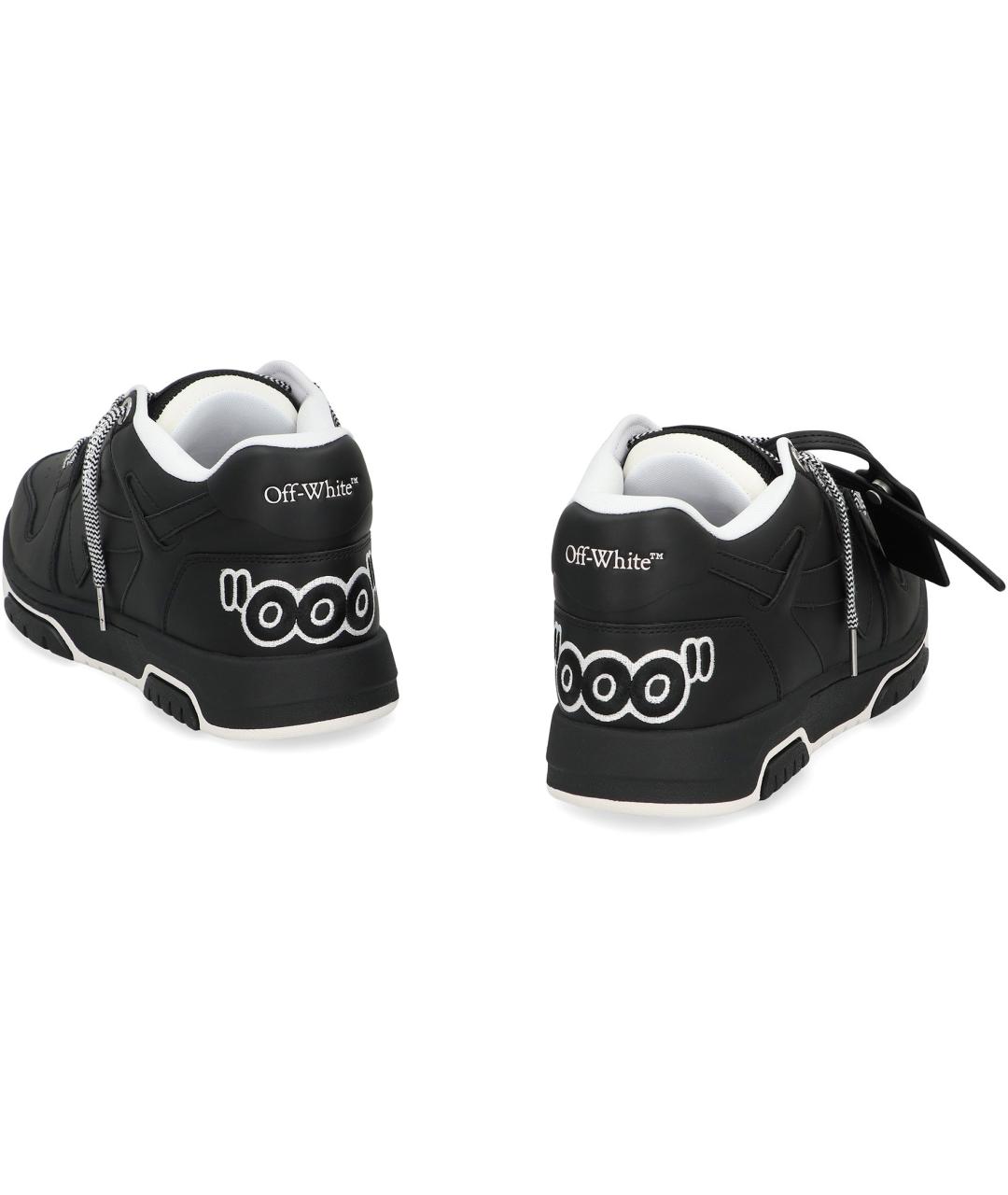 OFF-WHITE Черные кожаные низкие кроссовки / кеды, фото 3