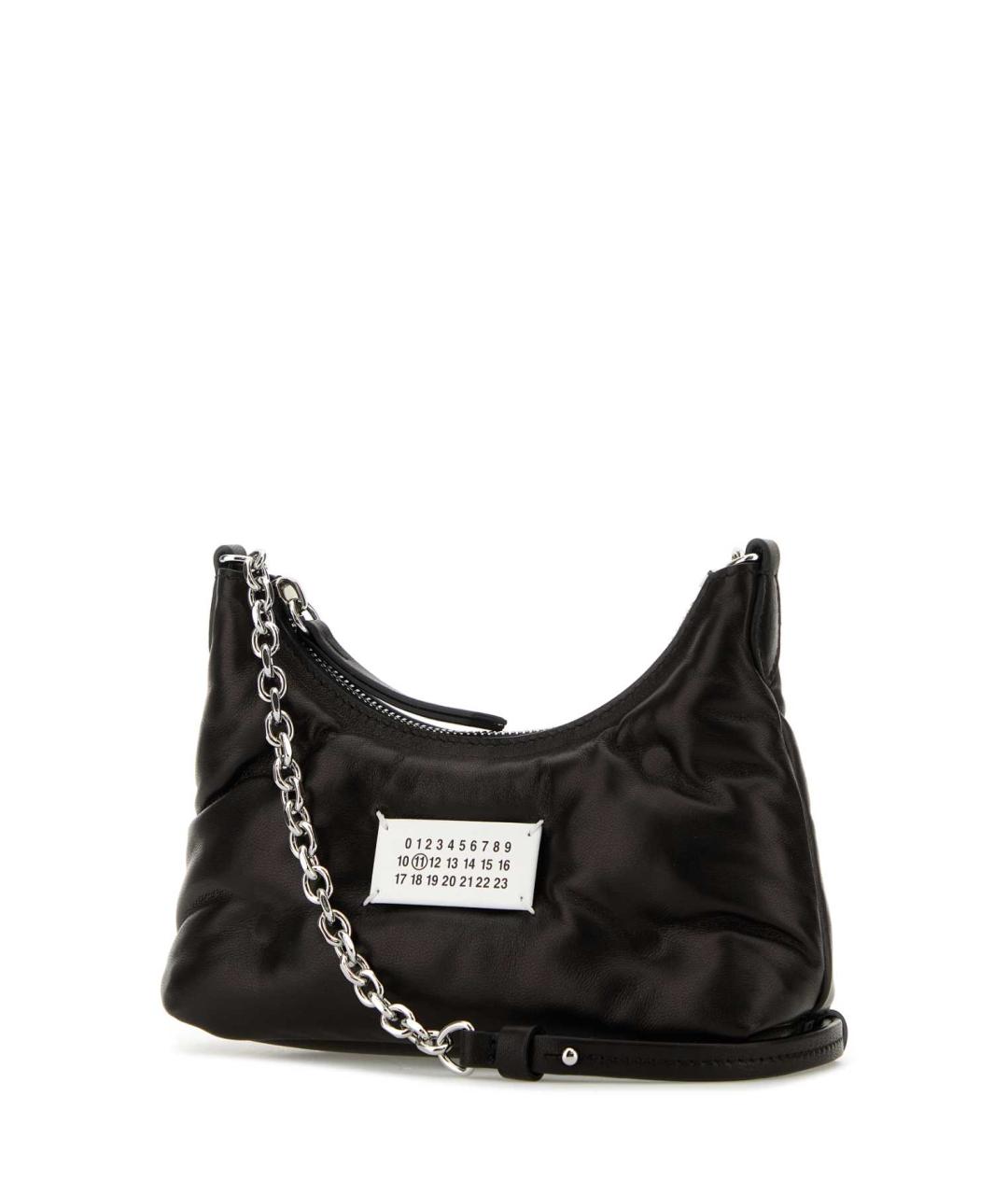 MAISON MARGIELA Черная кожаная сумка с короткими ручками, фото 2